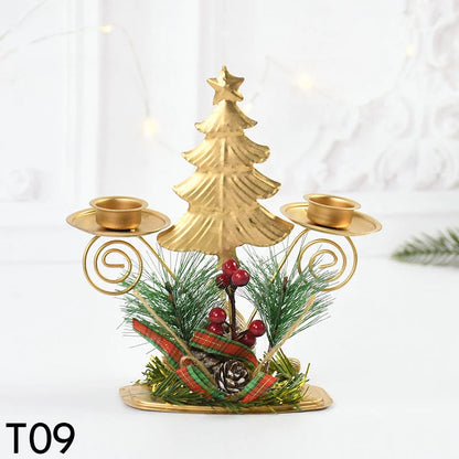 Elegant Iron Christmas Candle Holder