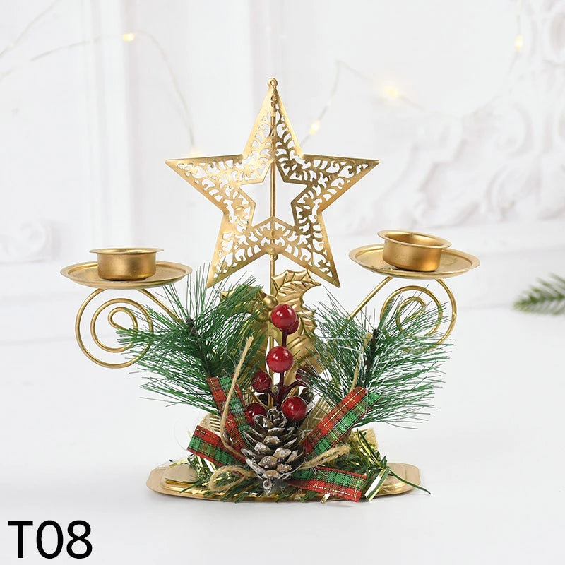 Elegant Iron Christmas Candle Holder