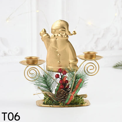 Elegant Iron Christmas Candle Holder