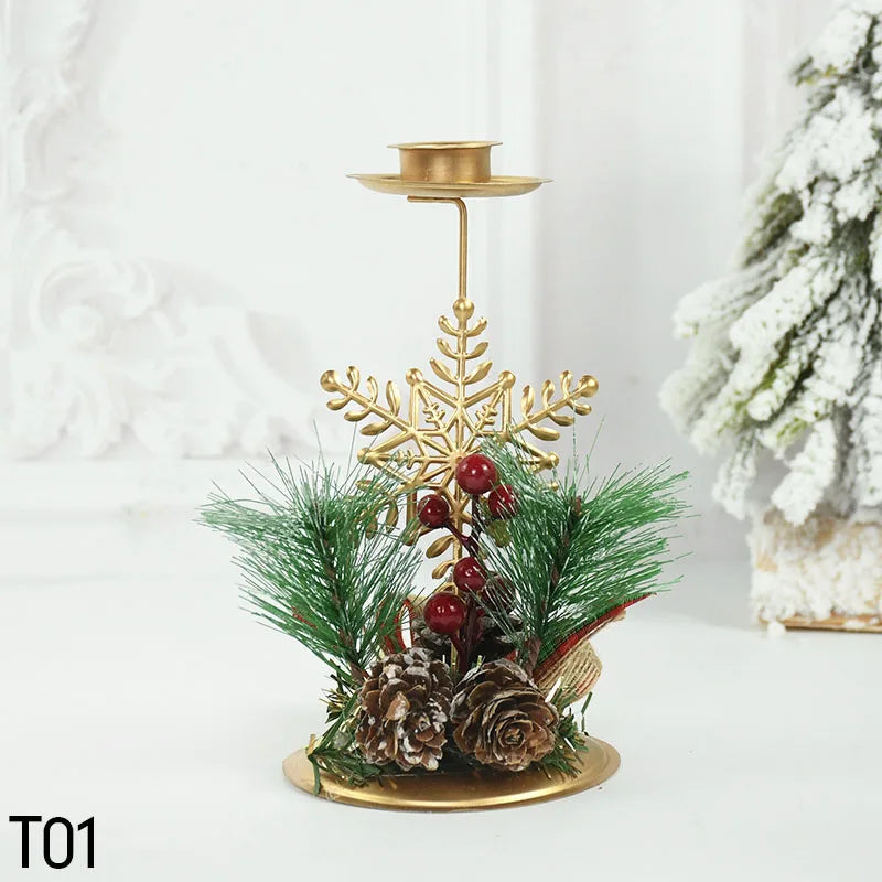 Elegant Iron Christmas Candle Holder