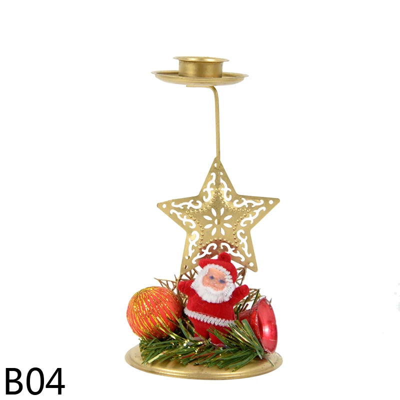 Elegant Iron Christmas Candle Holder