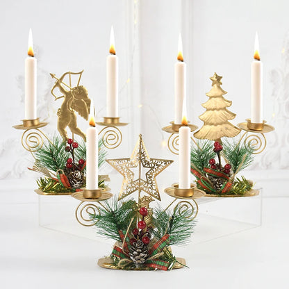 Elegant Iron Christmas Candle Holder