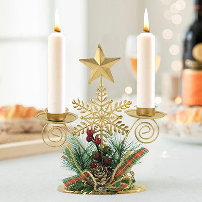 Elegant Iron Christmas Candle Holder