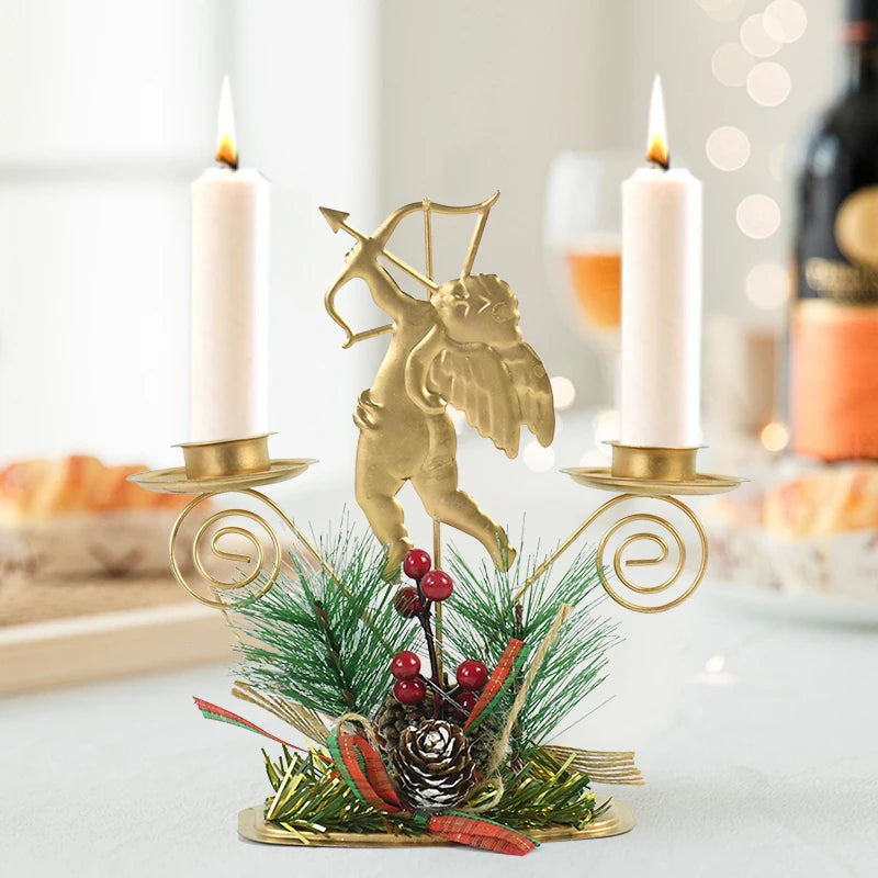 Elegant Iron Christmas Candle Holder