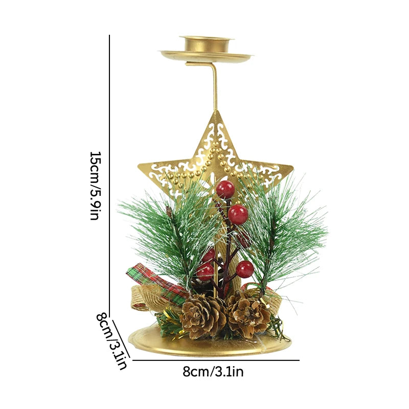 Elegant Iron Christmas Candle Holder