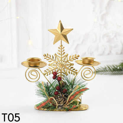 Elegant Iron Christmas Candle Holder