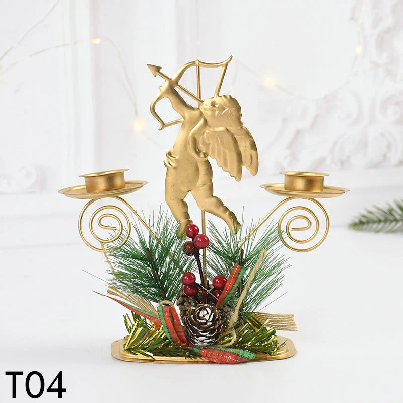 Elegant Iron Christmas Candle Holder