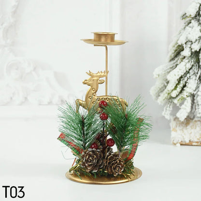 Elegant Iron Christmas Candle Holder