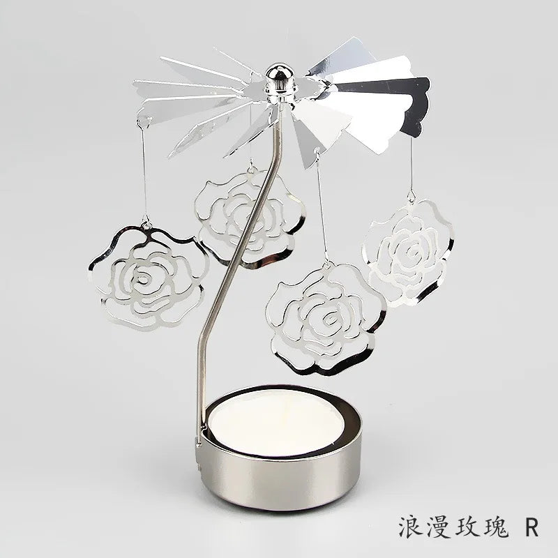 Elegant Metal Rotating Candle Holder