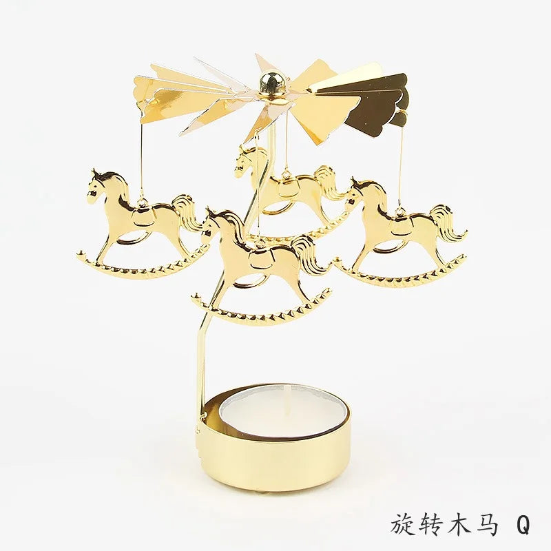 Elegant Metal Rotating Candle Holder