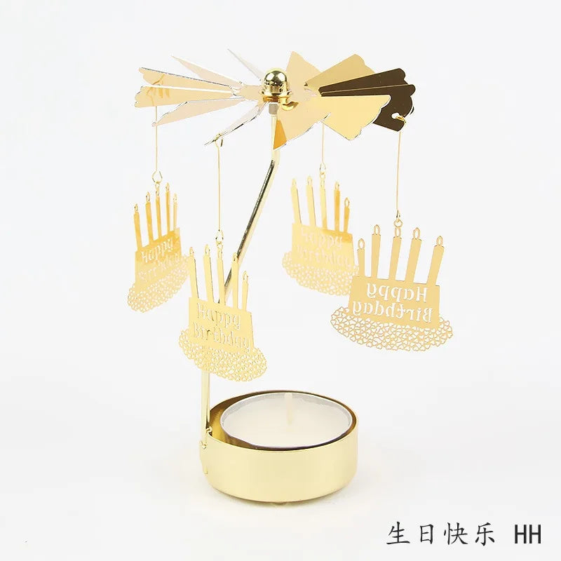 Elegant Metal Rotating Candle Holder