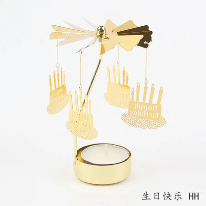 Elegant Metal Rotating Candle Holder