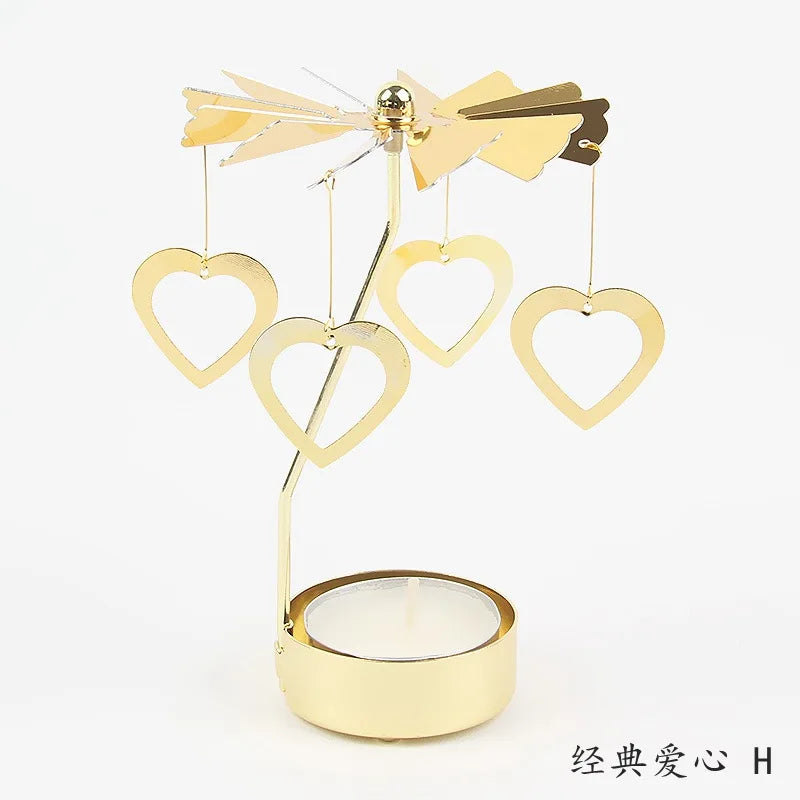 Elegant Metal Rotating Candle Holder