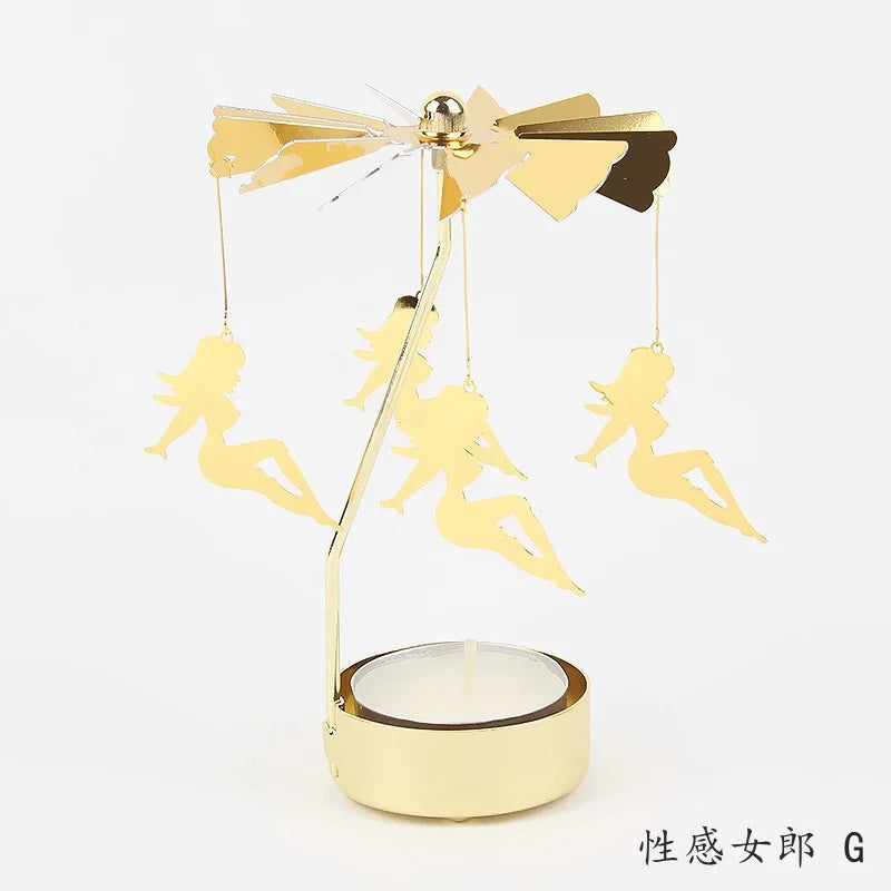 Elegant Metal Rotating Candle Holder