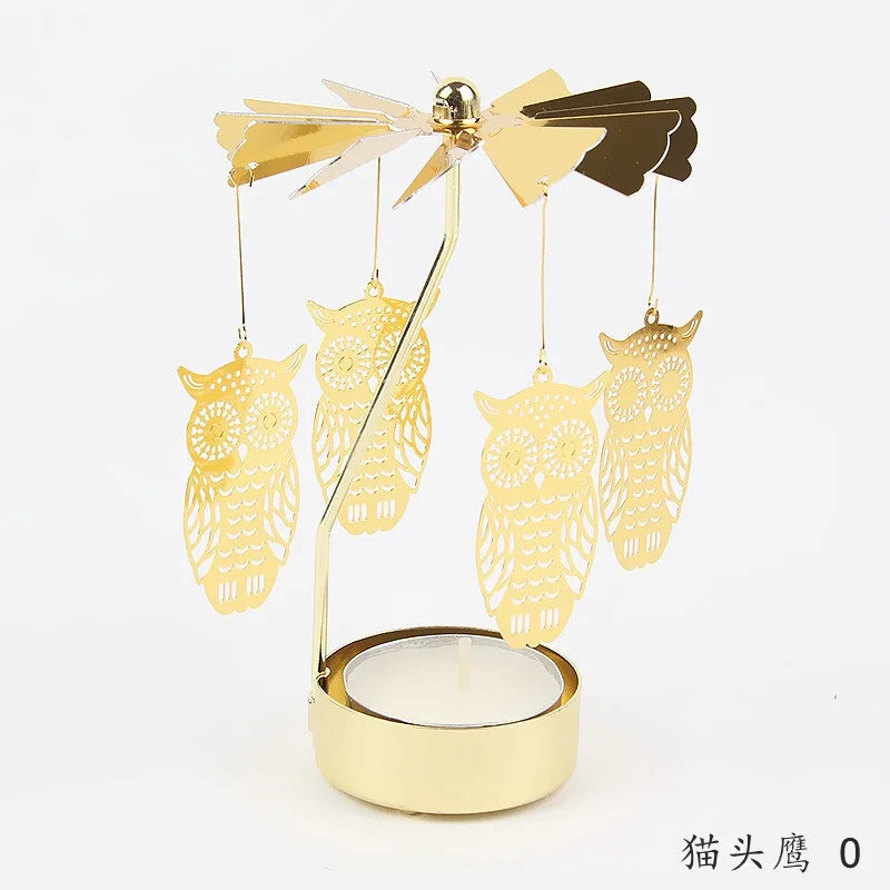 Elegant Metal Rotating Candle Holder