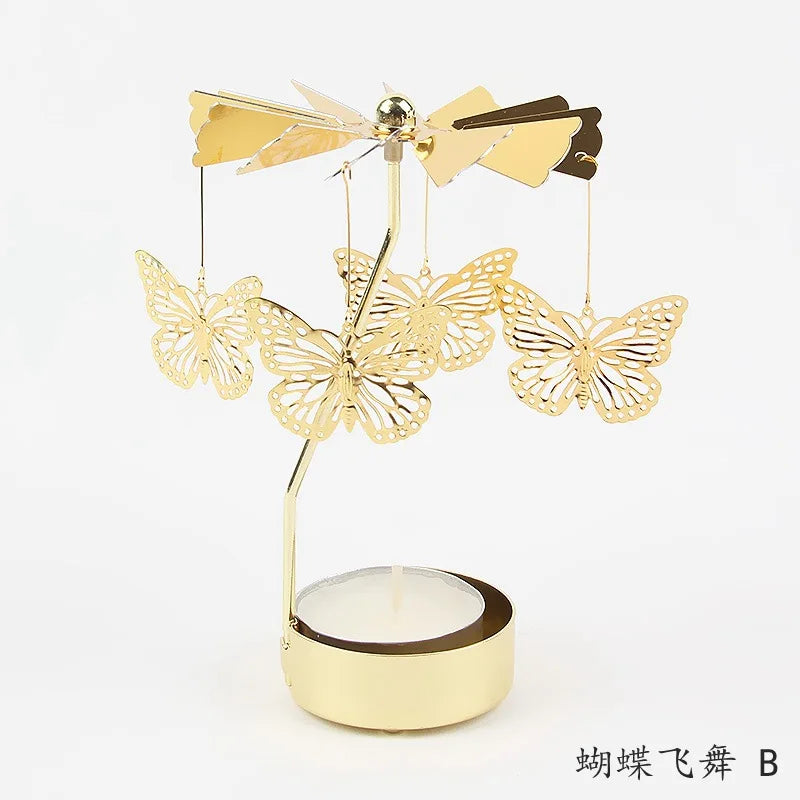 Elegant Metal Rotating Candle Holder