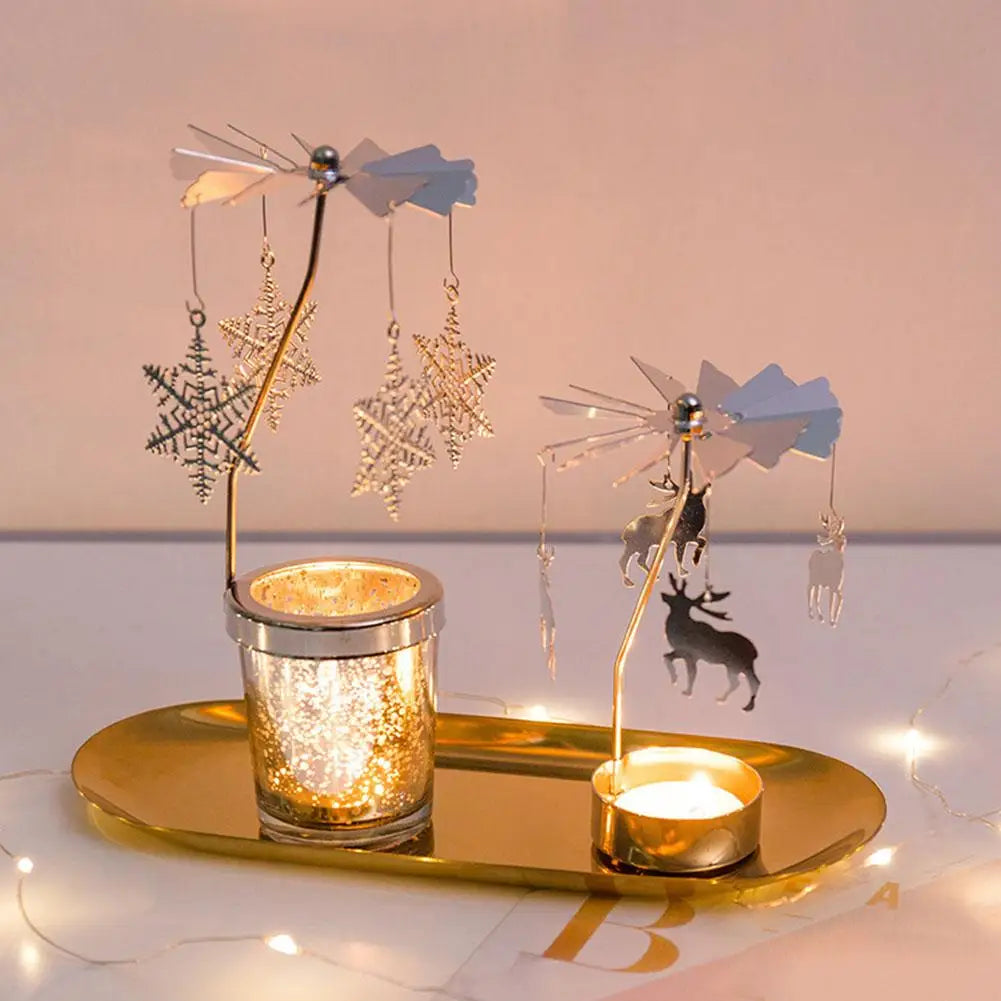 Elegant Metal Rotating Candle Holder