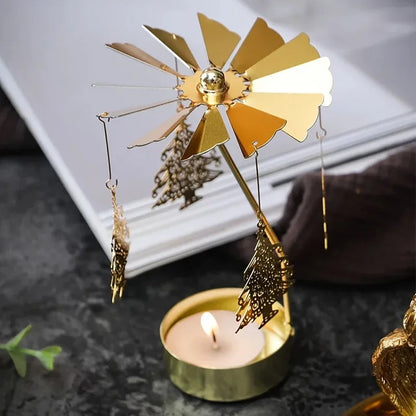 Elegant Metal Rotating Candle Holder