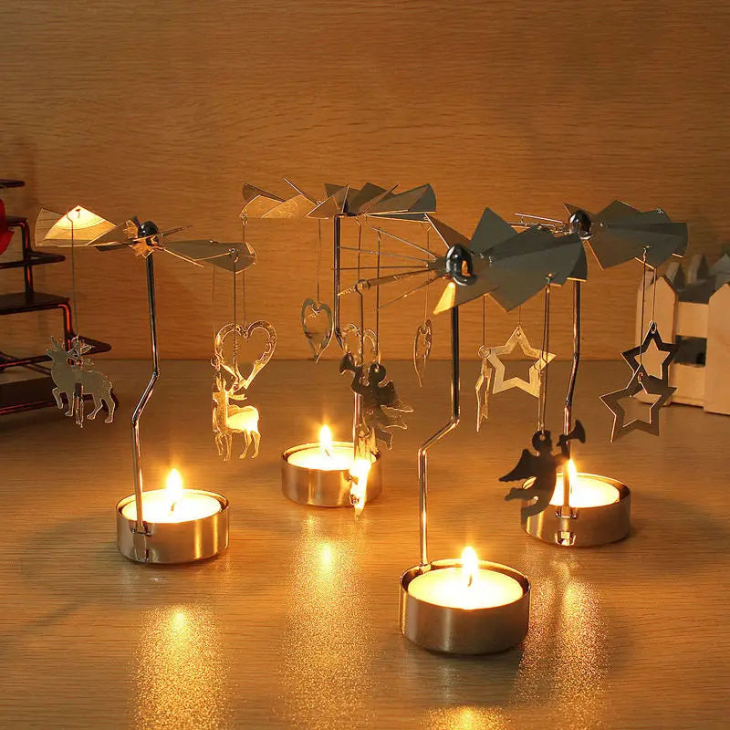 Elegant Metal Rotating Candle Holder