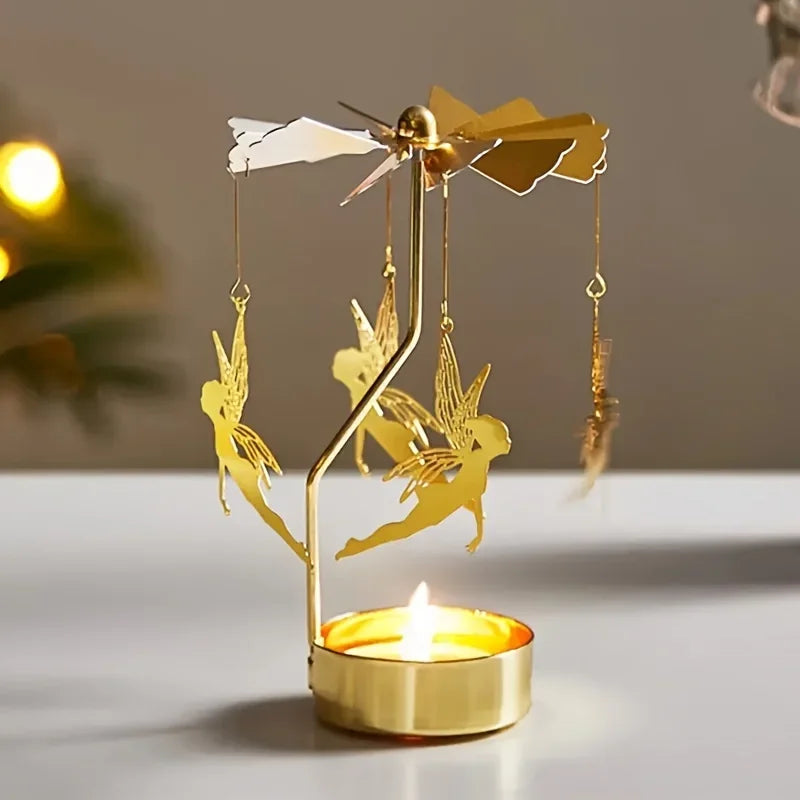 Elegant Metal Rotating Candle Holder