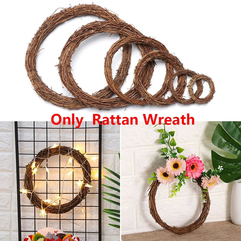 Elegant Rattan Christmas Wreaths - 8-30CM