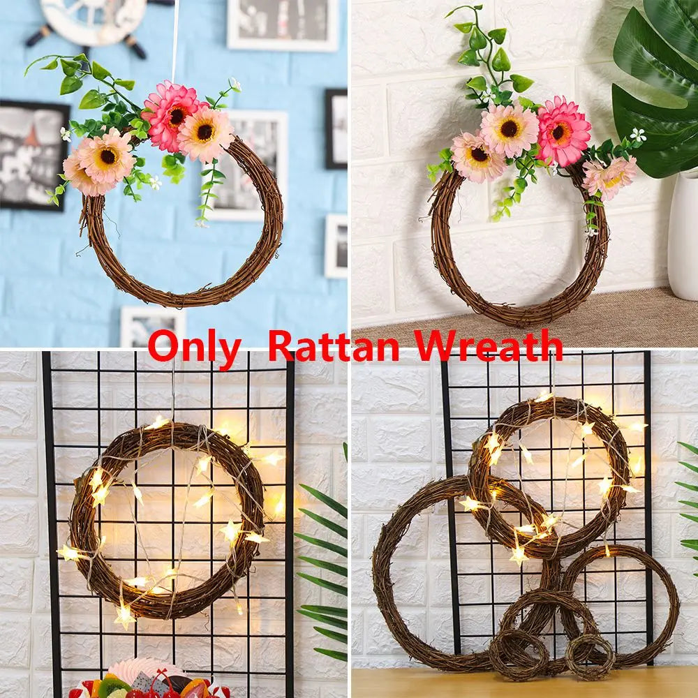 Elegant Rattan Christmas Wreaths - 8-30CM