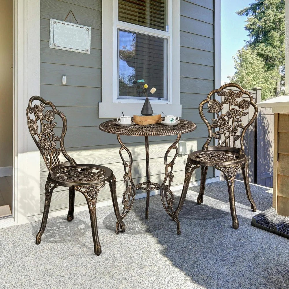 Elegant Rose Design Bistro Set