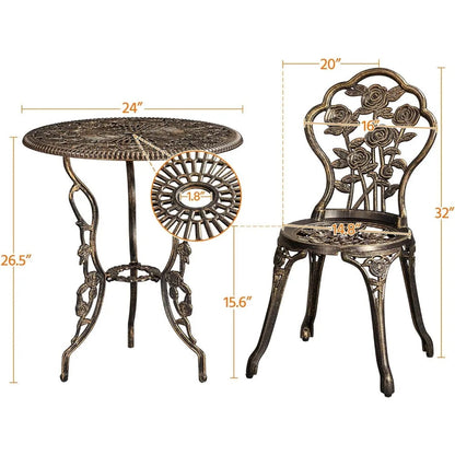 Elegant Rose Design Bistro Set