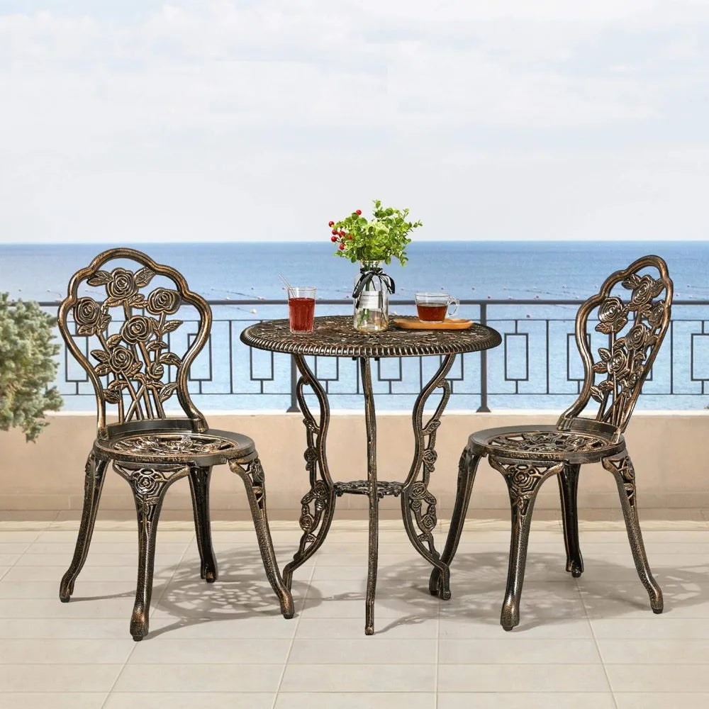 Elegant Rose Design Bistro Set