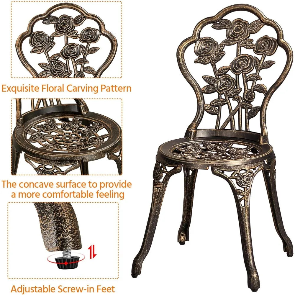 Elegant Rose Design Bistro Set