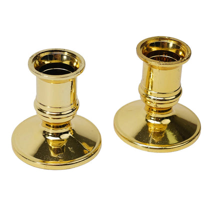 Elegant Silver Gold Taper Candle Holders