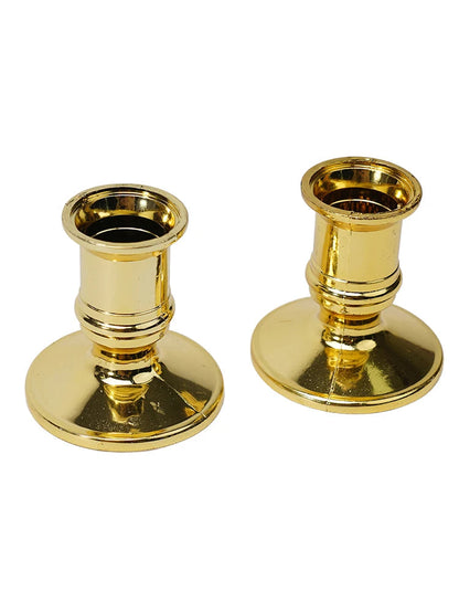 Elegant Silver Gold Taper Candle Holders