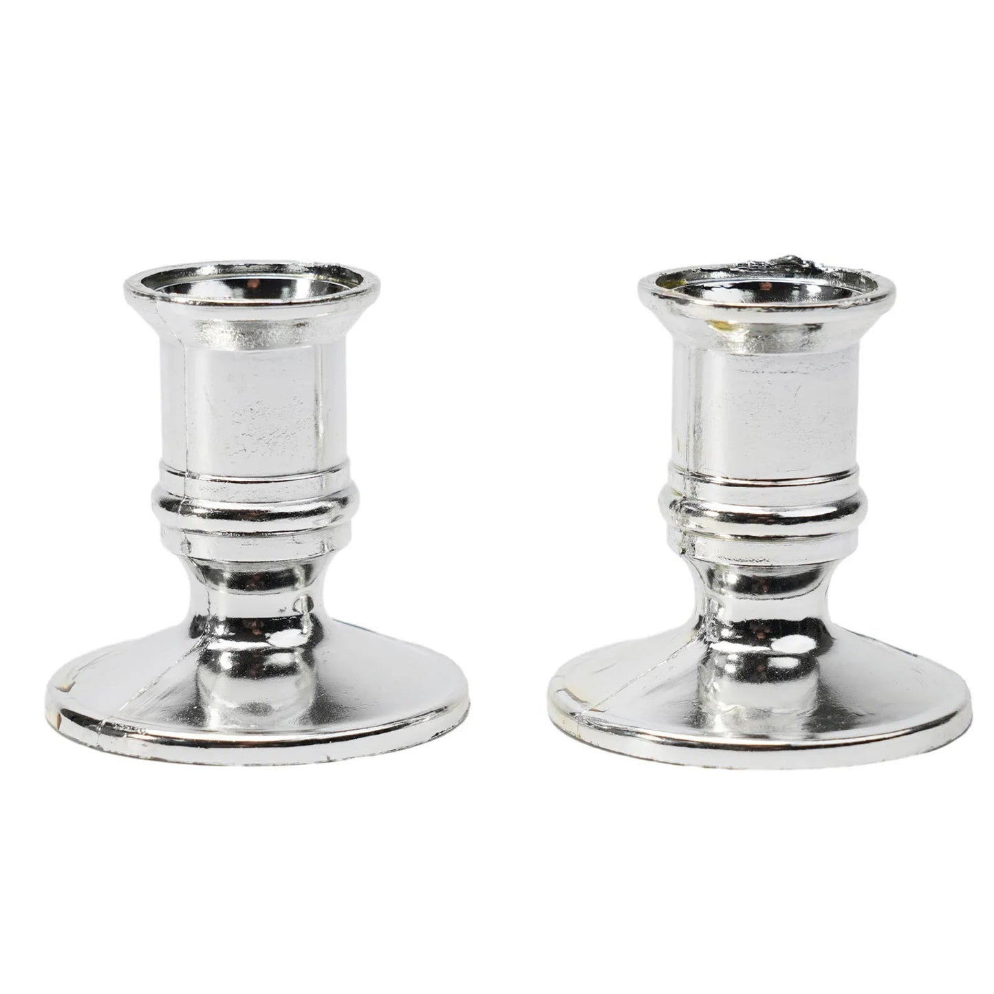 Elegant Silver Gold Taper Candle Holders