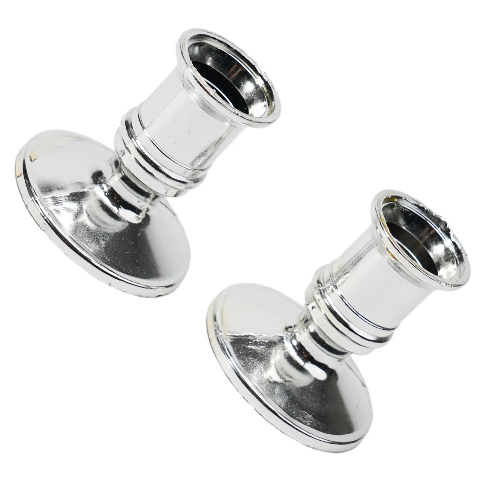 Elegant Silver Gold Taper Candle Holders