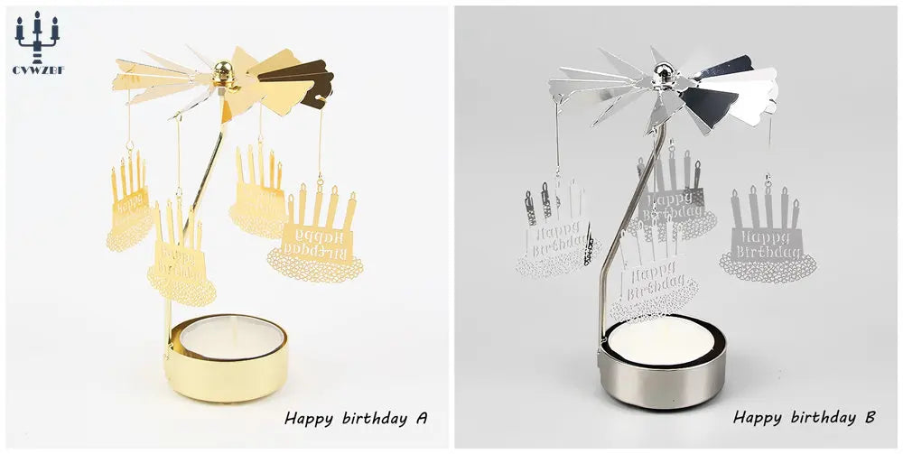 Elegant Stainless Steel Rotating Candle Holder