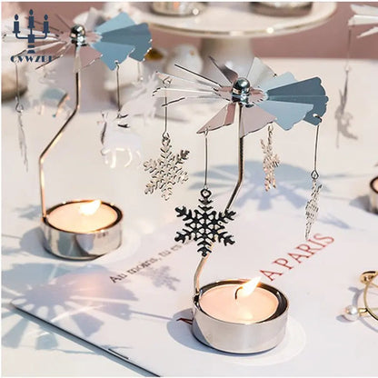 Elegant Stainless Steel Rotating Candle Holder