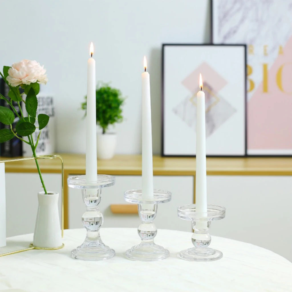 Elegant Transparent Glass Candle Holders