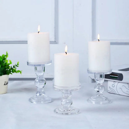 Elegant Transparent Glass Candle Holders