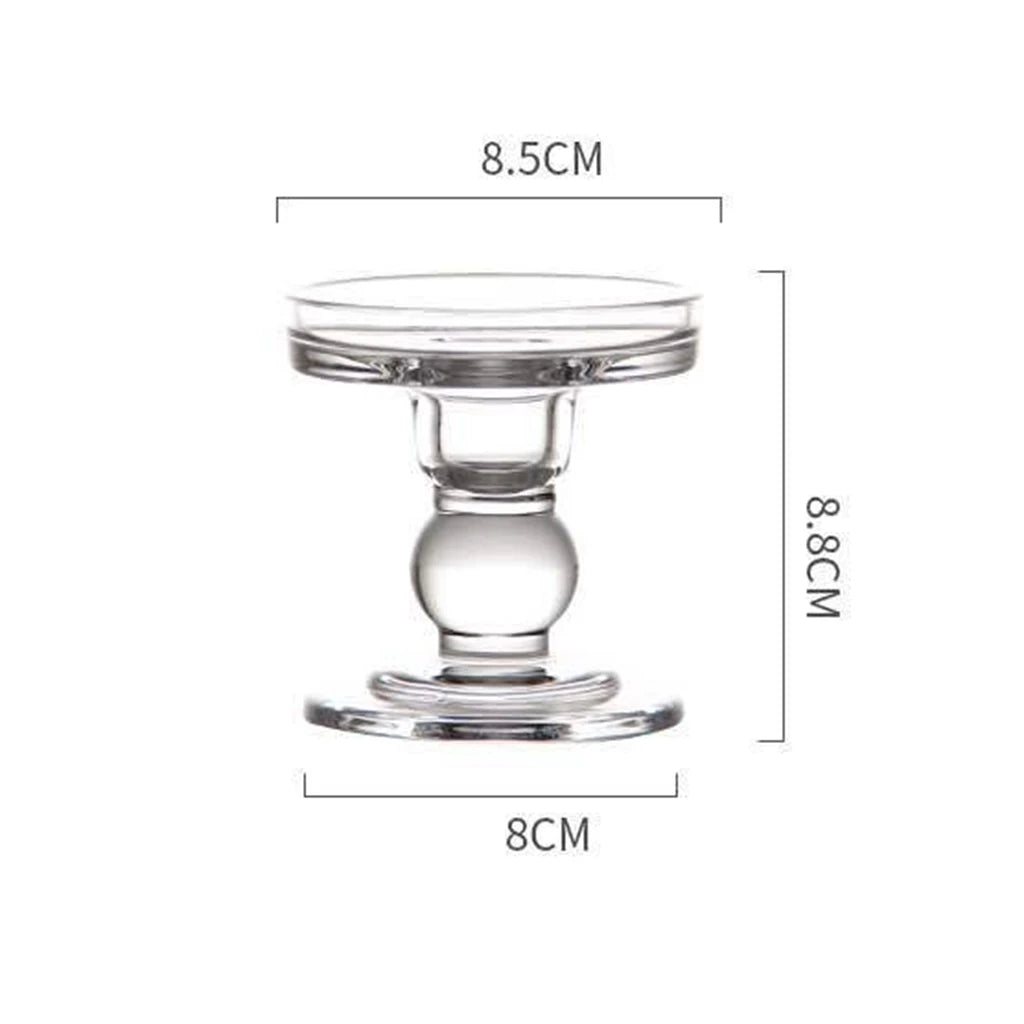 Elegant Transparent Glass Candle Holders