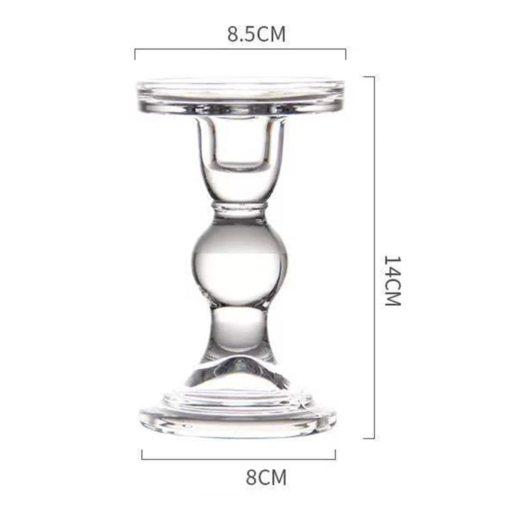 Elegant Transparent Glass Candle Holders