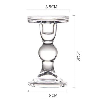 Elegant Transparent Glass Candle Holders