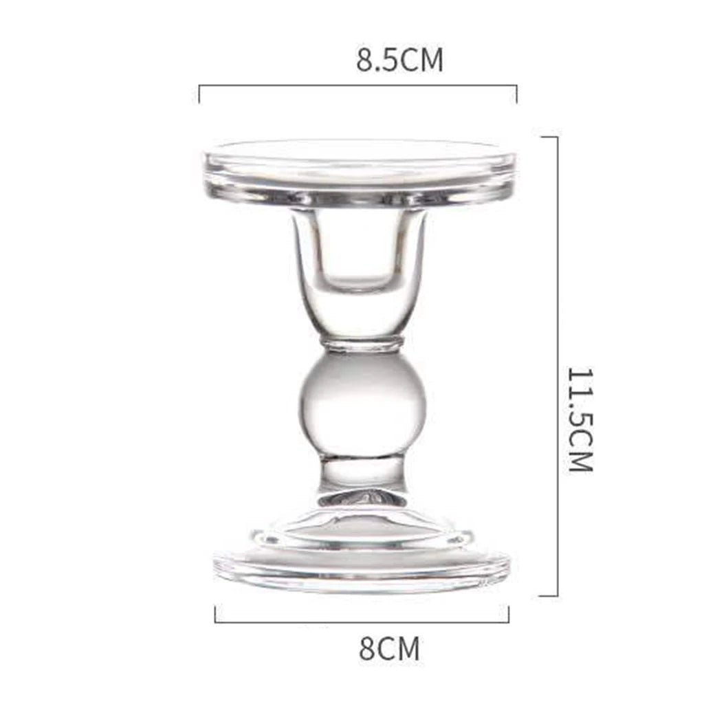 Elegant Transparent Glass Candle Holders