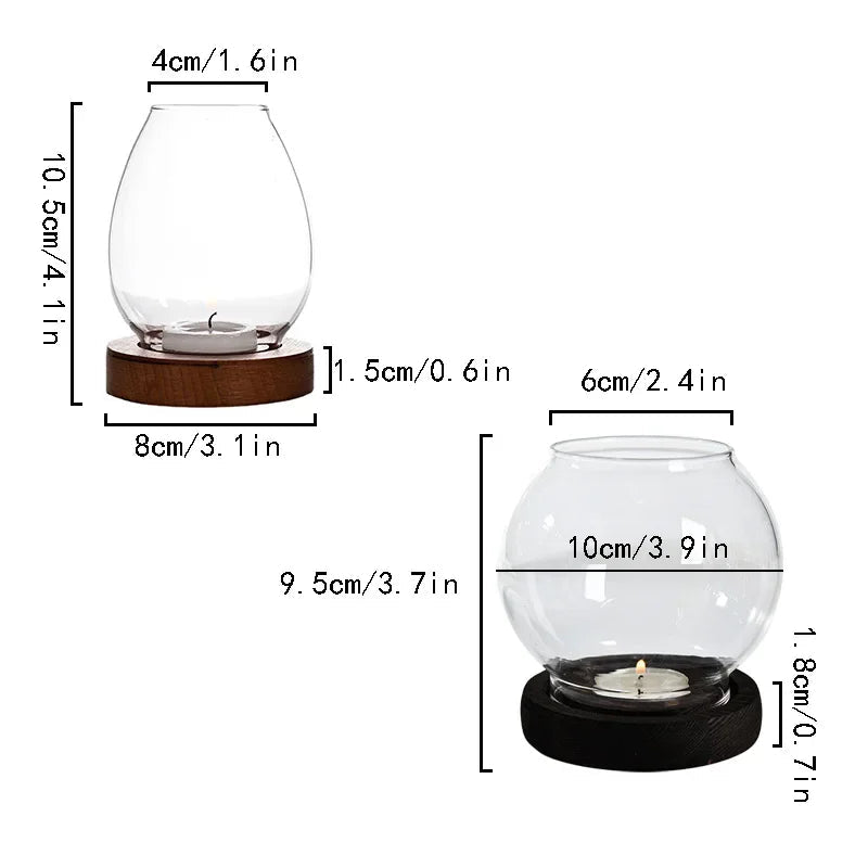 Elegant Transparent Glass Candlestick Holder