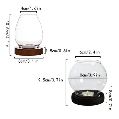 Elegant Transparent Glass Candlestick Holder