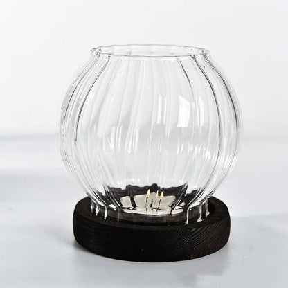 Elegant Transparent Glass Candlestick Holder