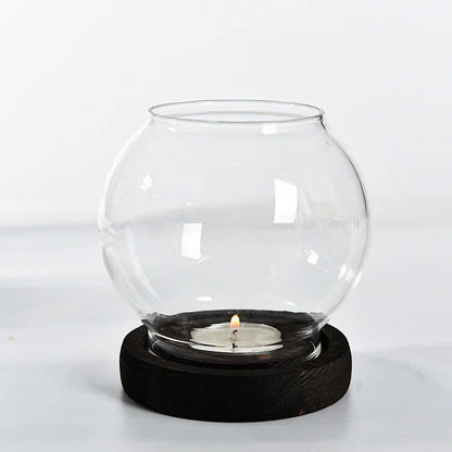 Elegant Transparent Glass Candlestick Holder