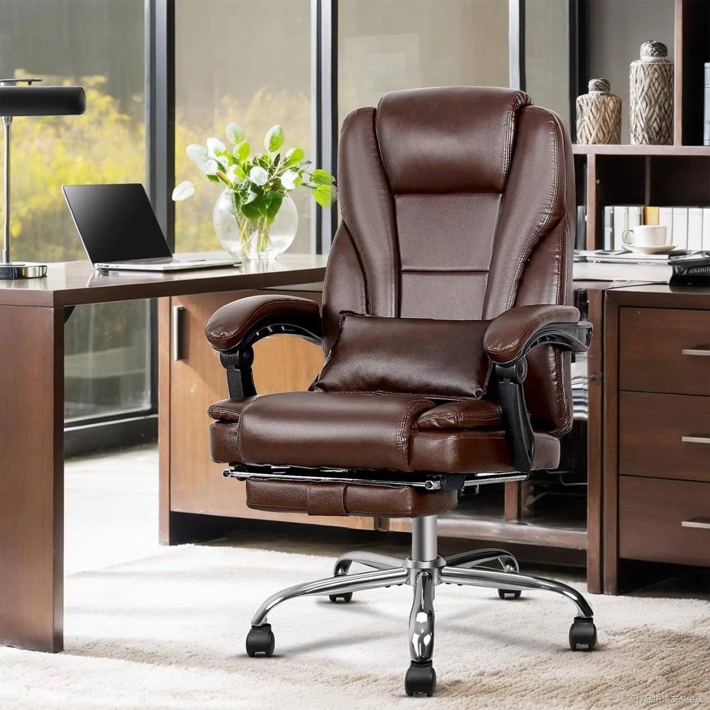 Ergonomic Massage Office Chair with Footrest