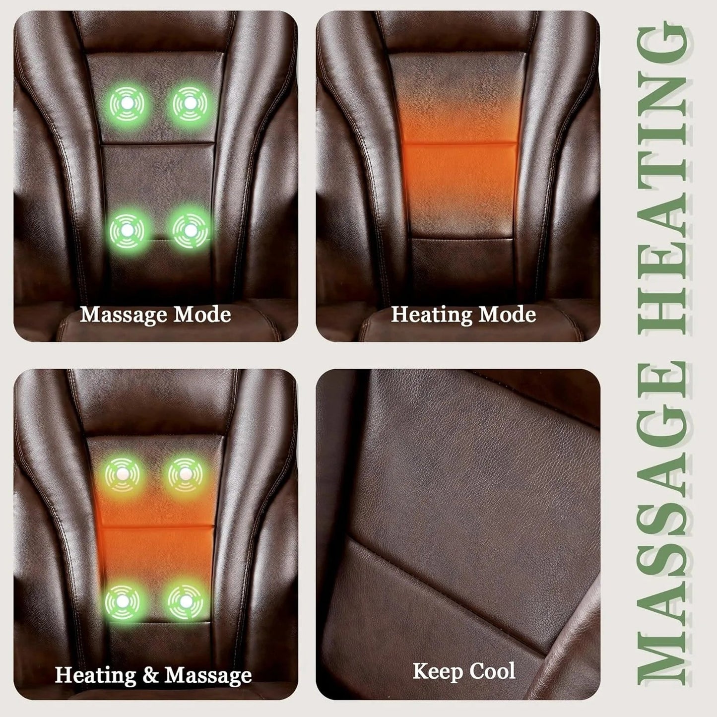 Ergonomic Massage Office Chair with Footrest