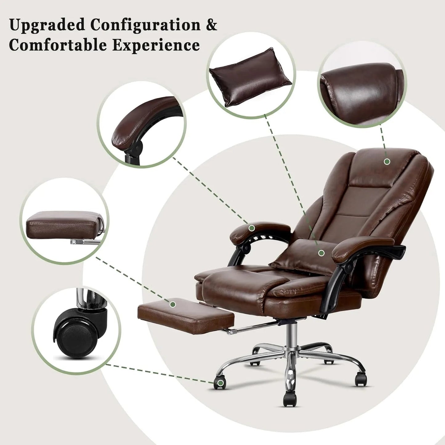 Ergonomic Massage Office Chair with Footrest