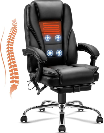 Ergonomic Massage Office Chair with Footrest